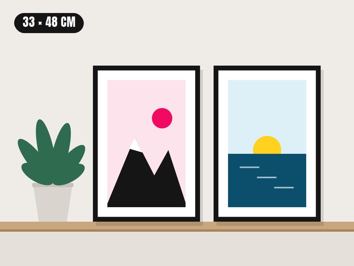 2 cuadros 33×48 cm, MyJ Sublimaciones